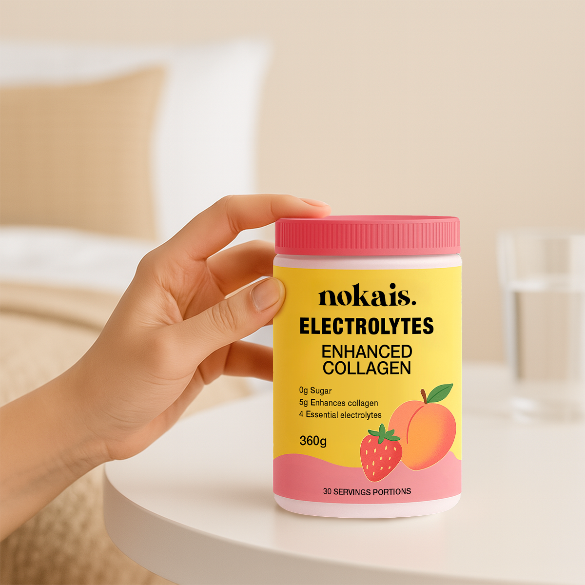 Electrolytes + Enhanced Collagen - Juicy Strawberry Peach 360 g
