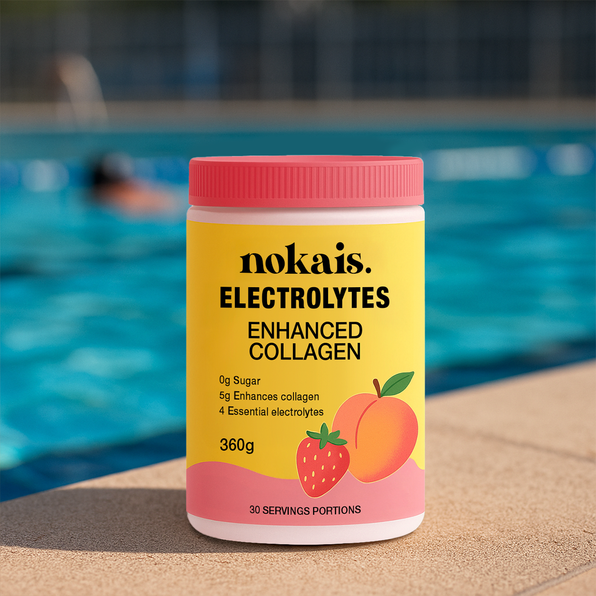 Electrolytes + Enhanced Collagen - Juicy Strawberry Peach 360 g
